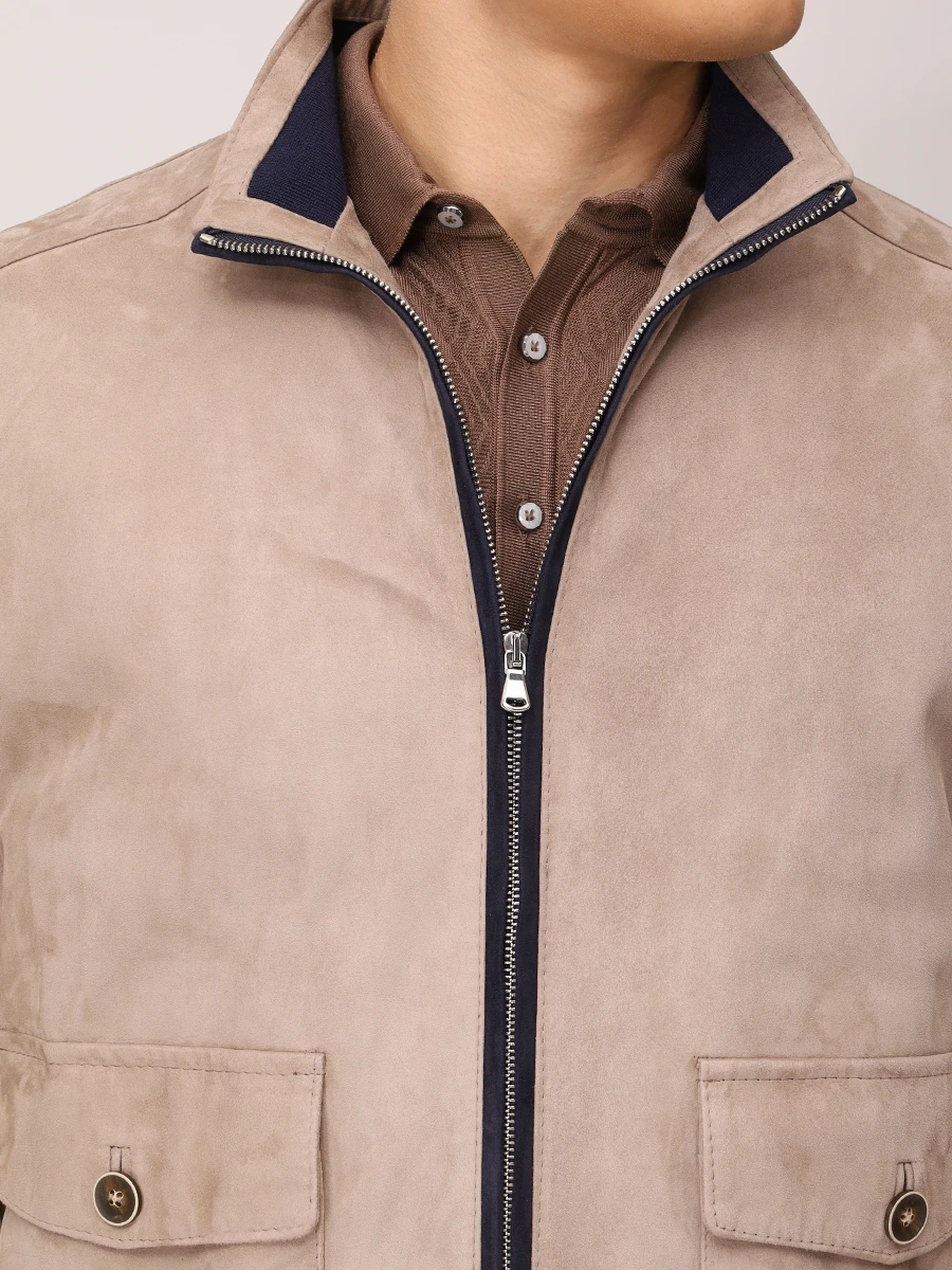 Бомбер замшевый