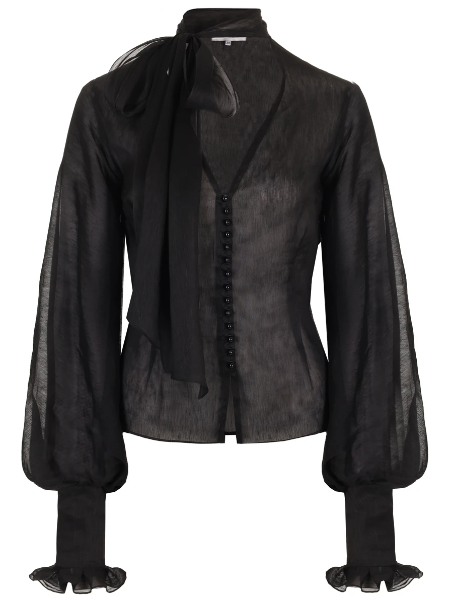 Блуза из шелка и льна