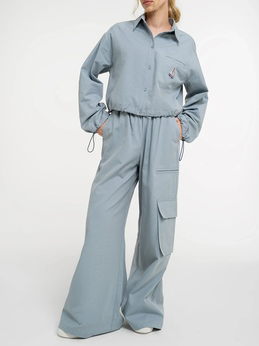 Брюки-карго однотонные