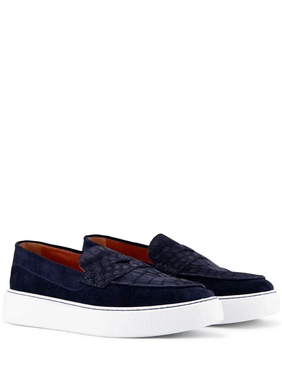 Слипоны замшевые