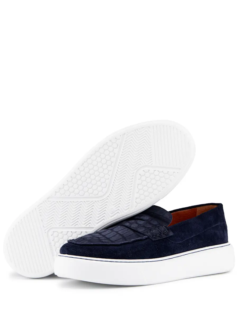 Слипоны замшевые