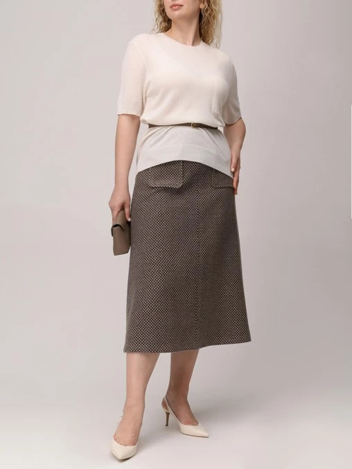 Юбка из шерсти и кашемира LECODE