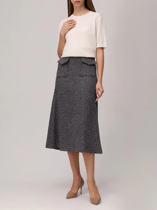 Юбка из шерсти и кашемира LECODE