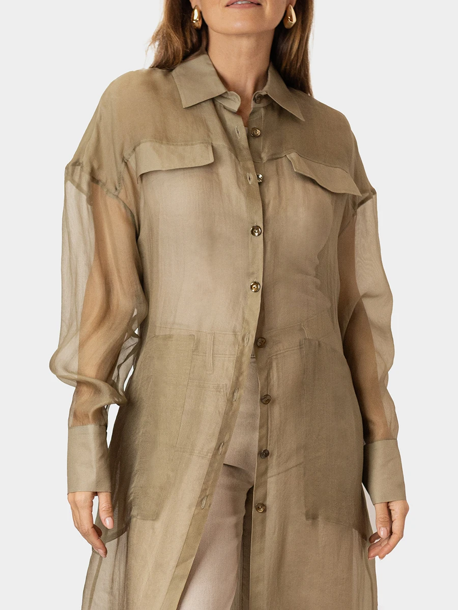 Пыльник из шелка и льна