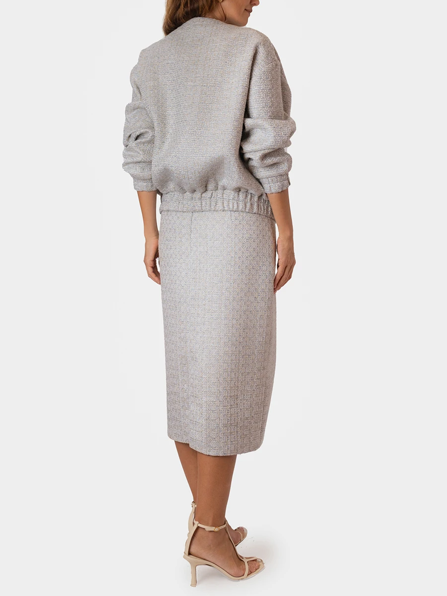 Бомбер твидовый