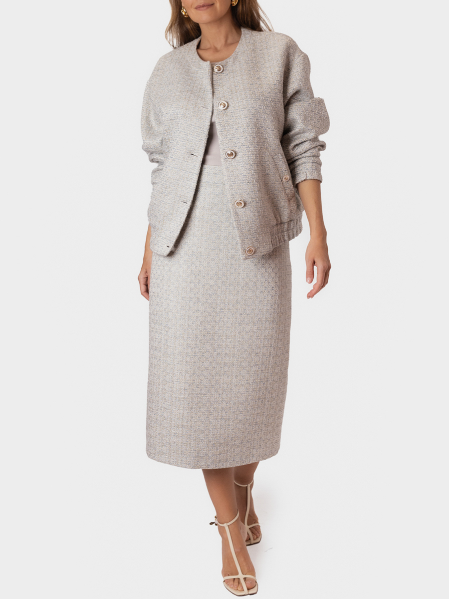 Бомбер твидовый