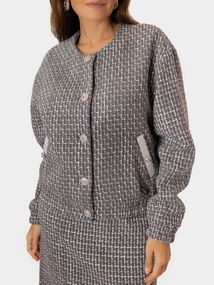 Бомбер твидовый