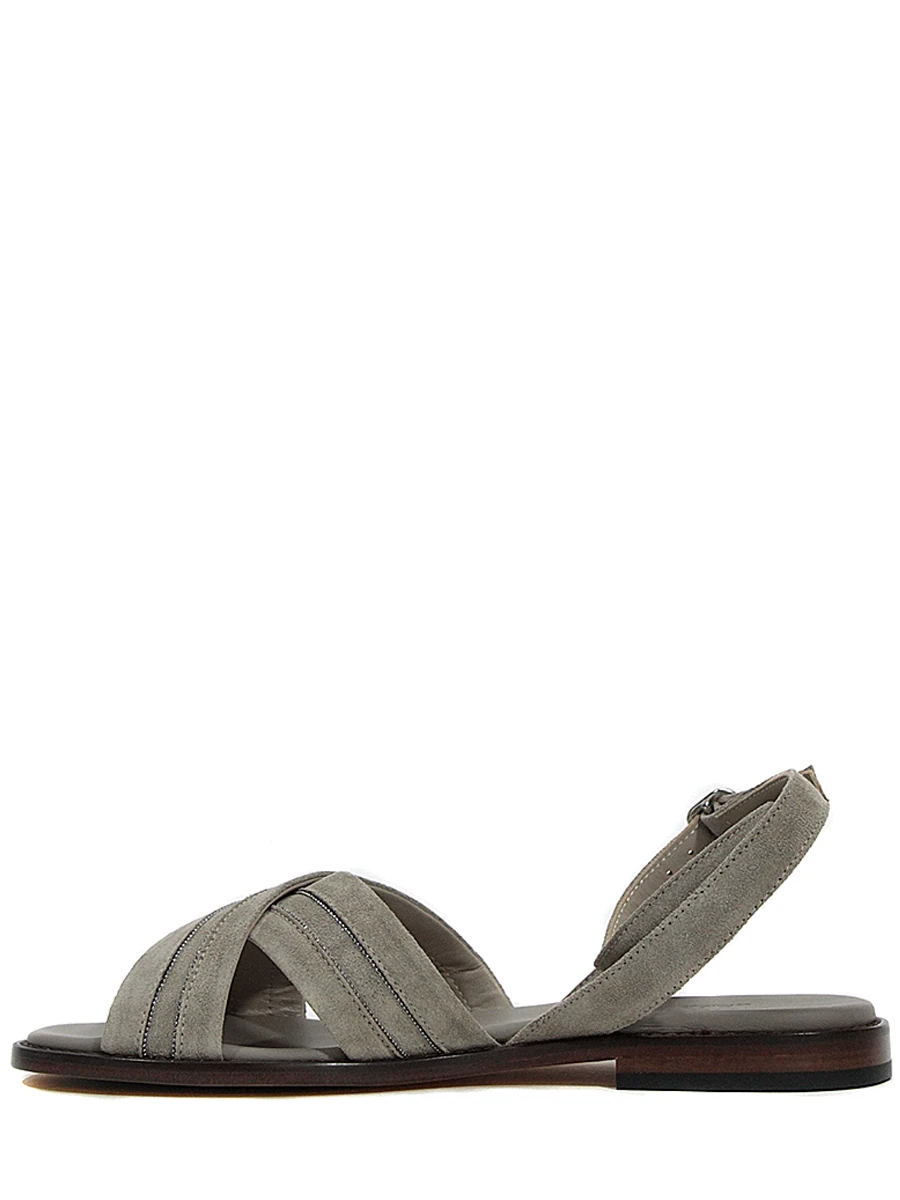 Сандалии замшевые