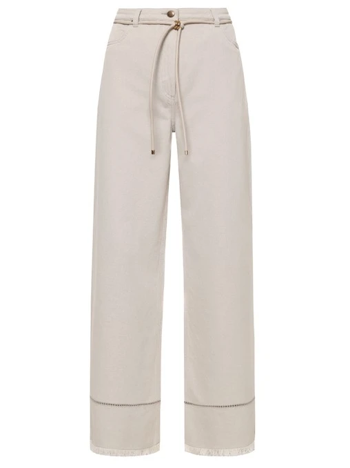 Джинсы из хлопка и льна AGNONA