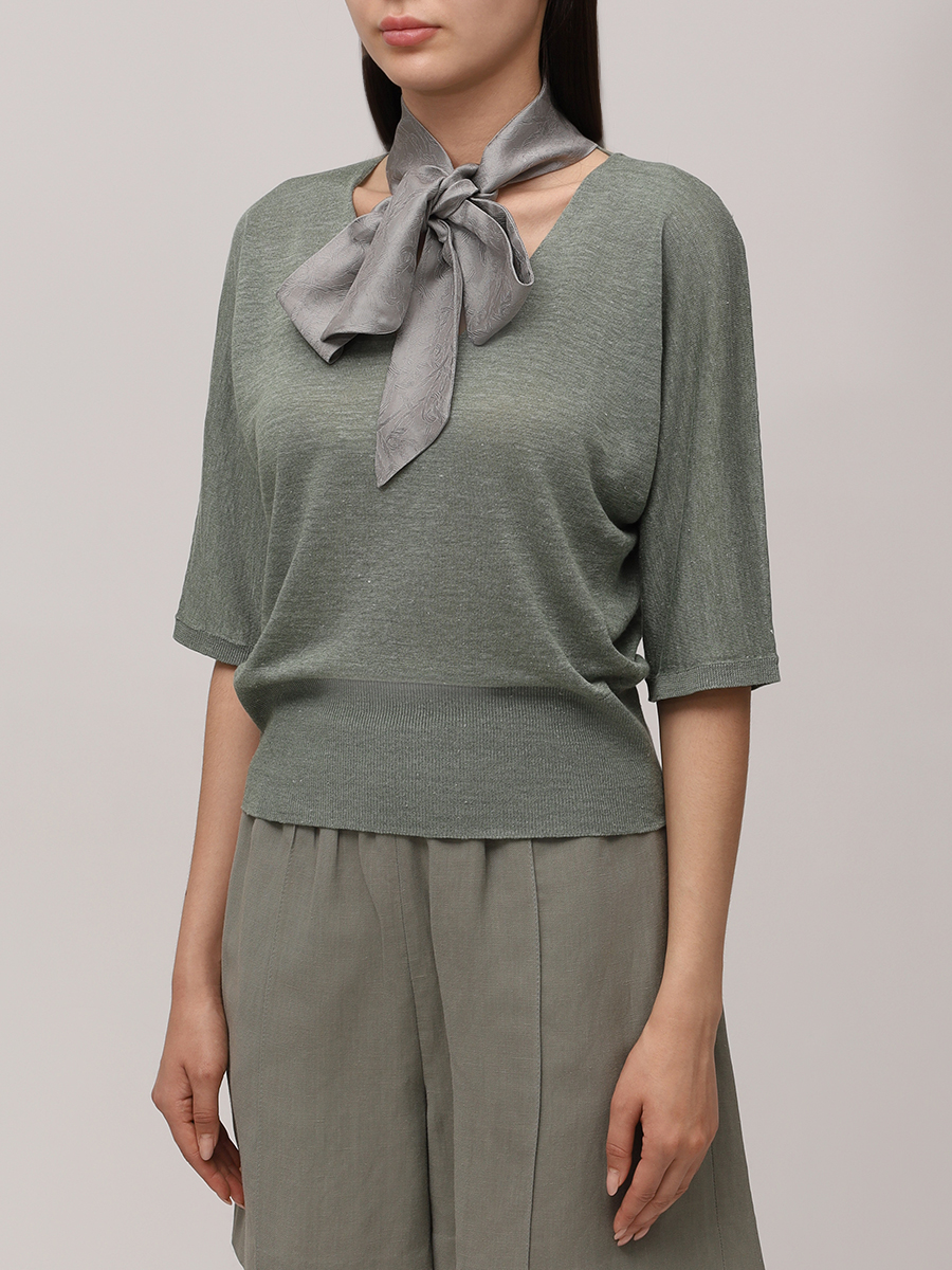 Джемпер из шелка и льна