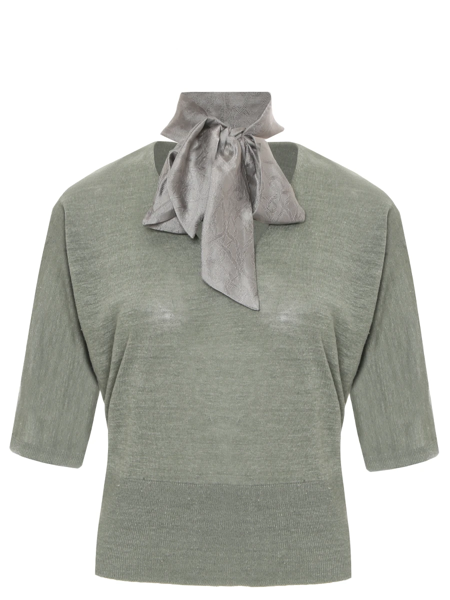 Джемпер из шелка и льна