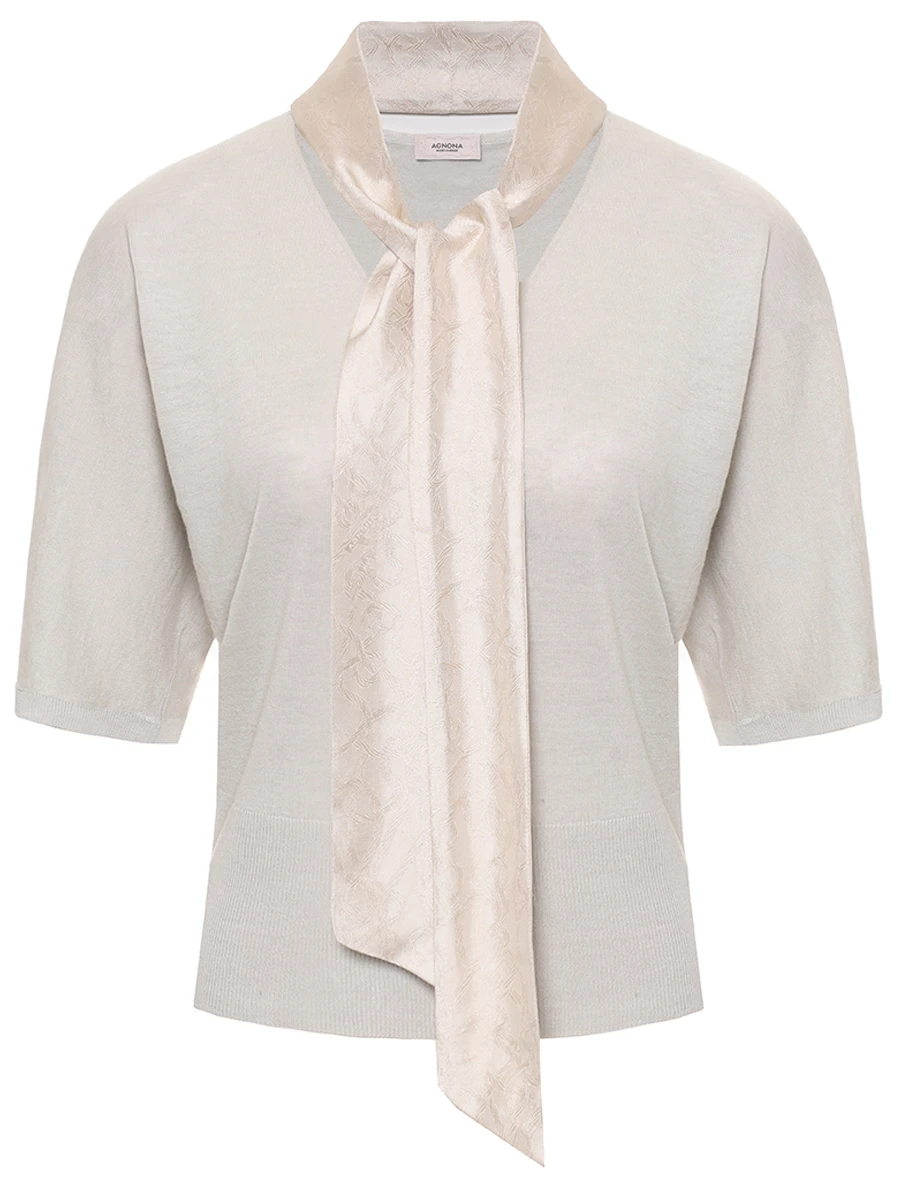 Джемпер из шелка и льна