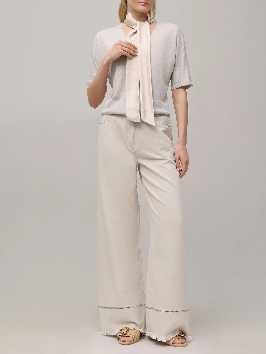 Джемпер из шелка и льна