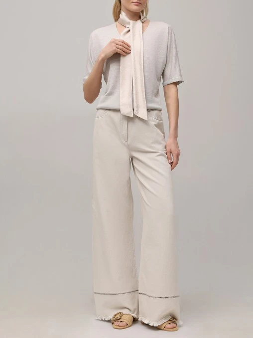 Джемпер из шелка и льна AGNONA