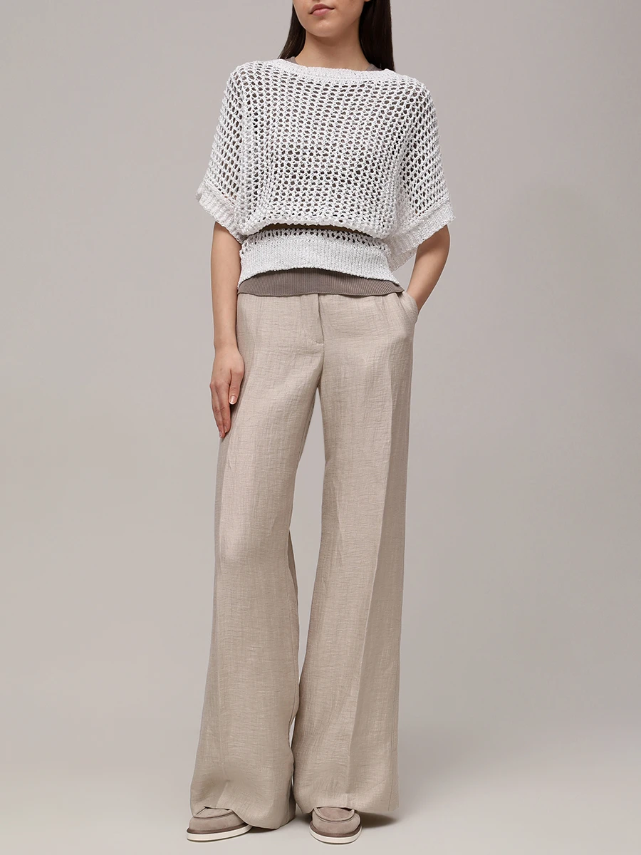 Джемпер из хлопка и льна