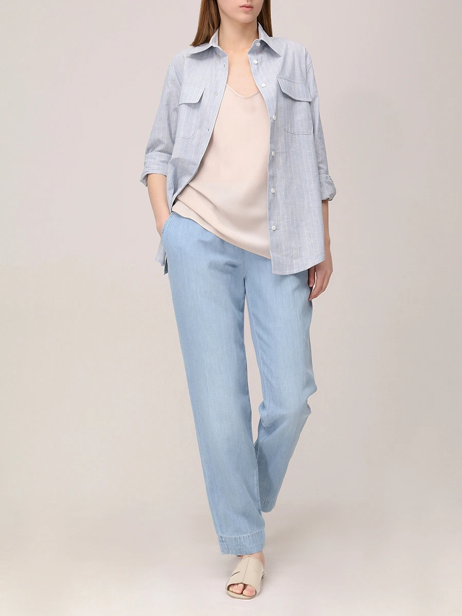 Брюки из хлопка и льна