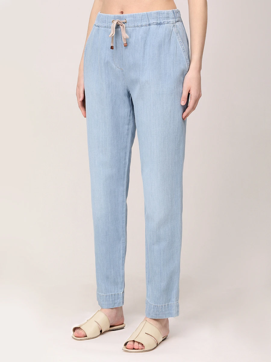 Брюки из хлопка и льна