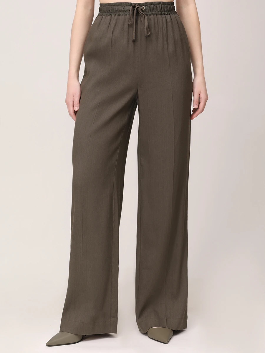 Брюки изо льна и вискозы