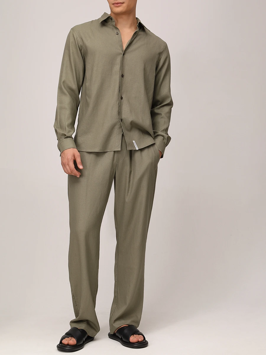 Брюки изо льна и вискозы