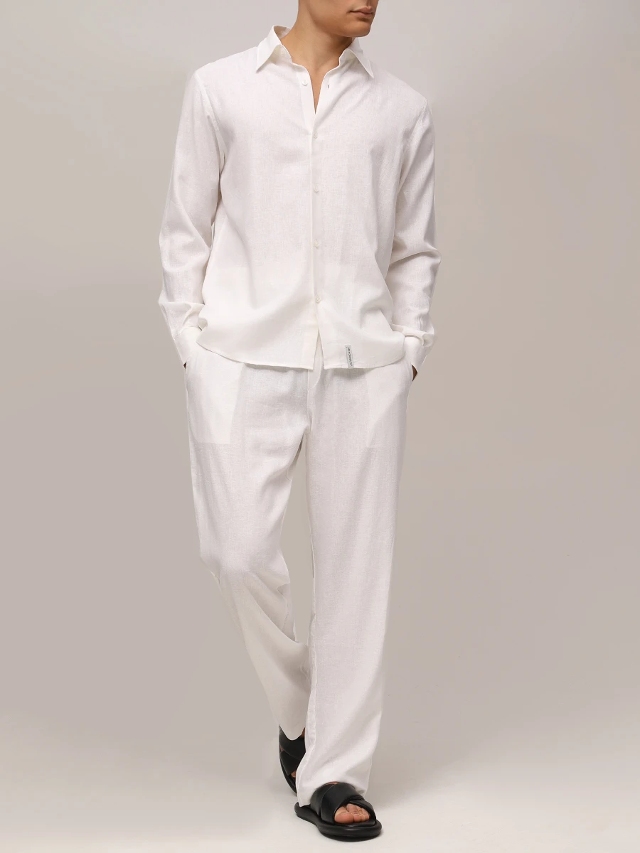 Брюки изо льна и вискозы