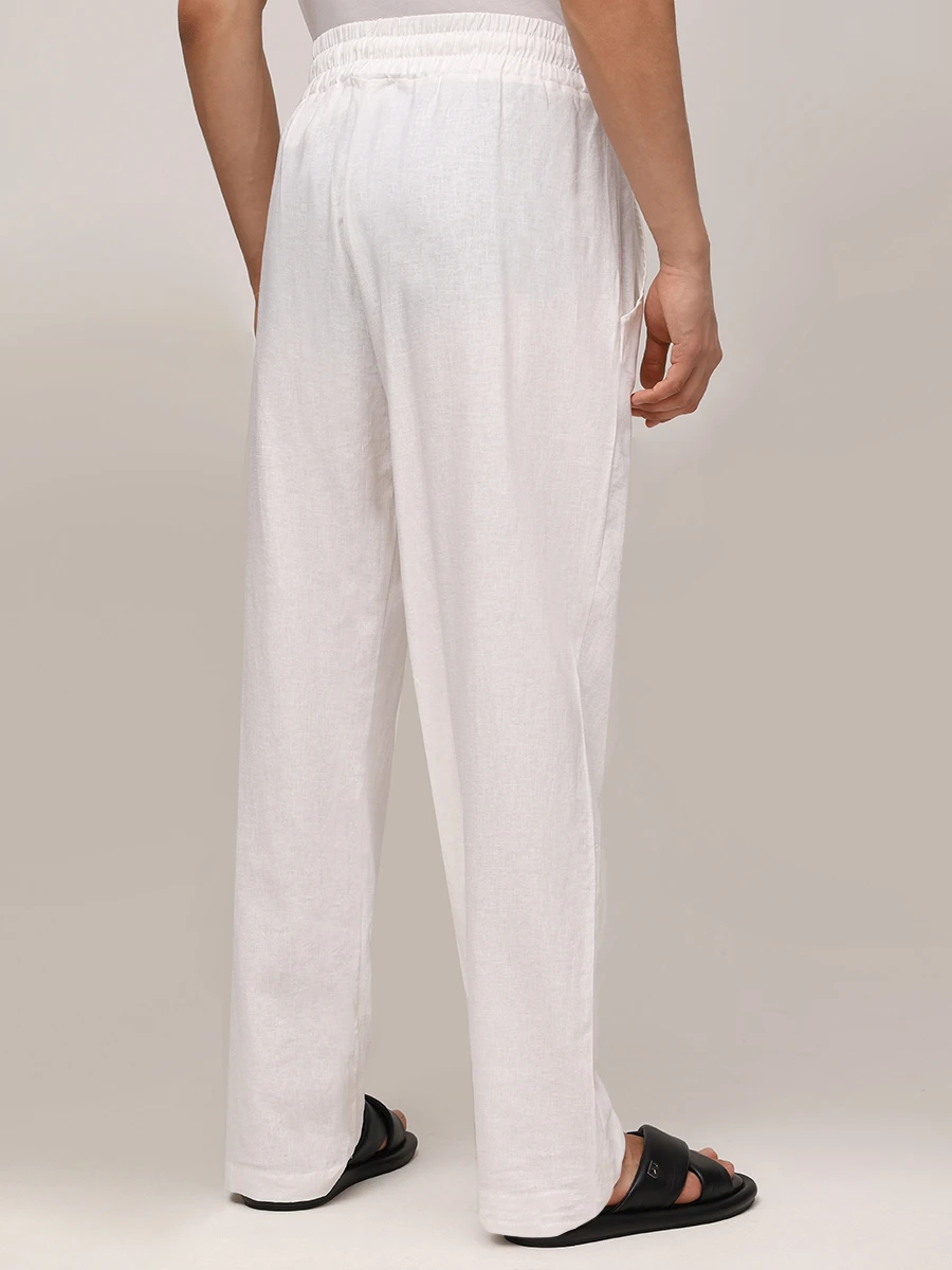 Брюки изо льна и вискозы