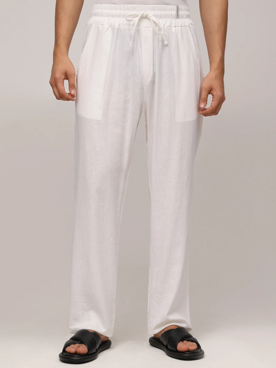 Брюки изо льна и вискозы