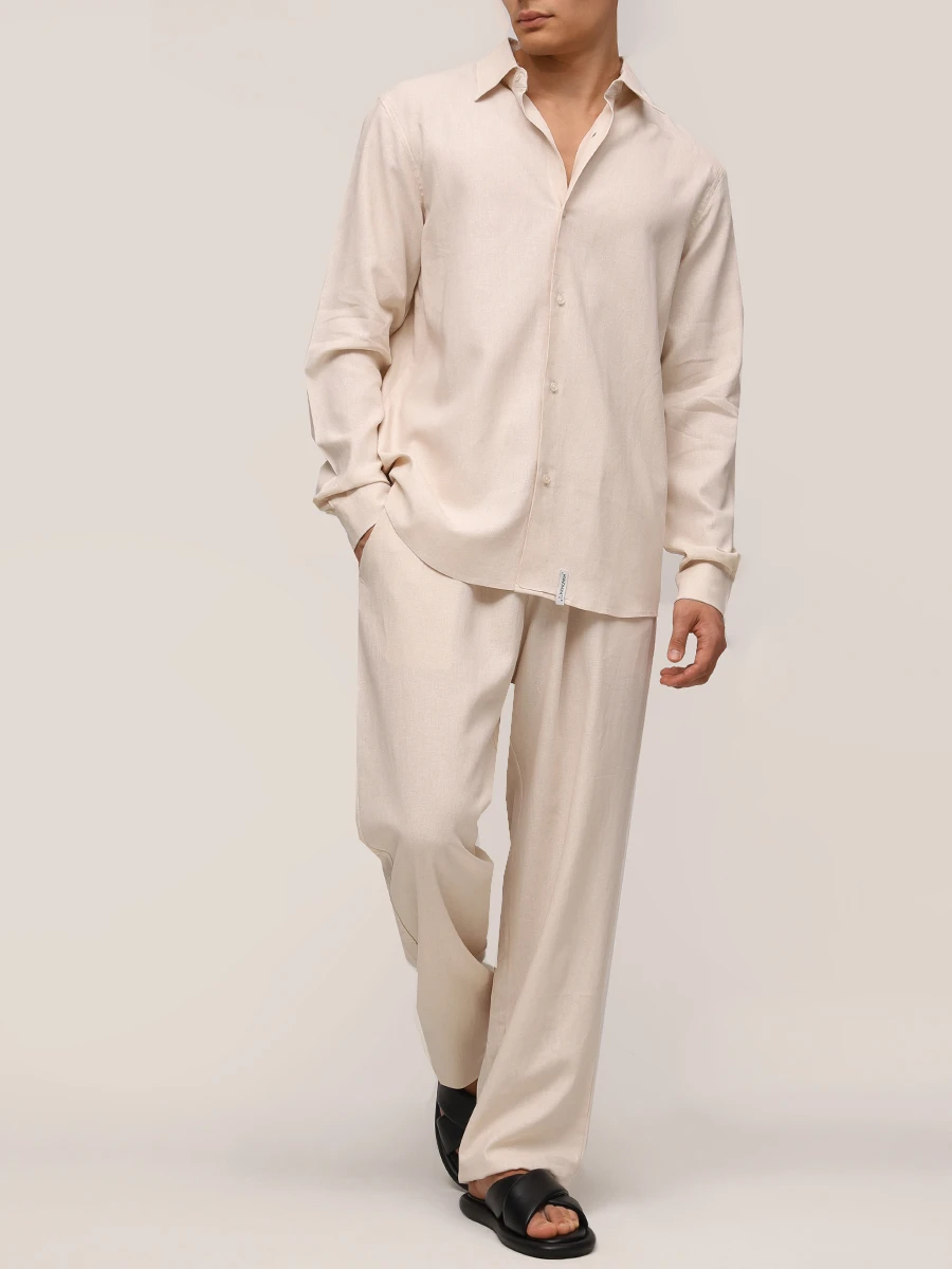 Брюки изо льна и вискозы