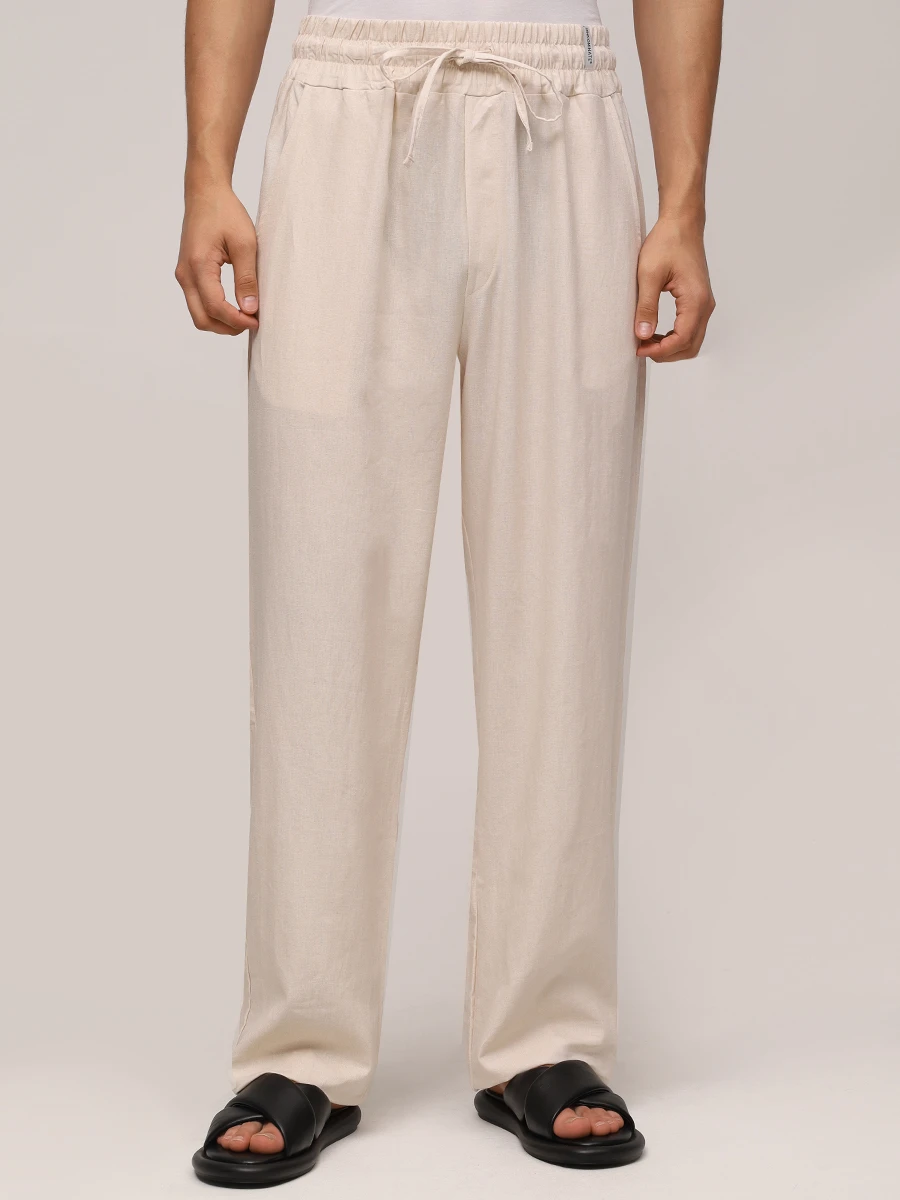 Брюки изо льна и вискозы