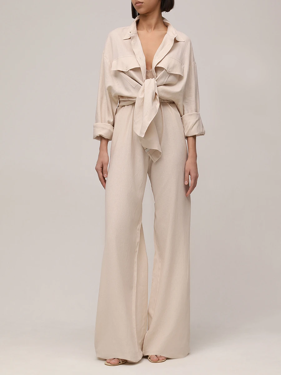 Брюки из вискозы и льна