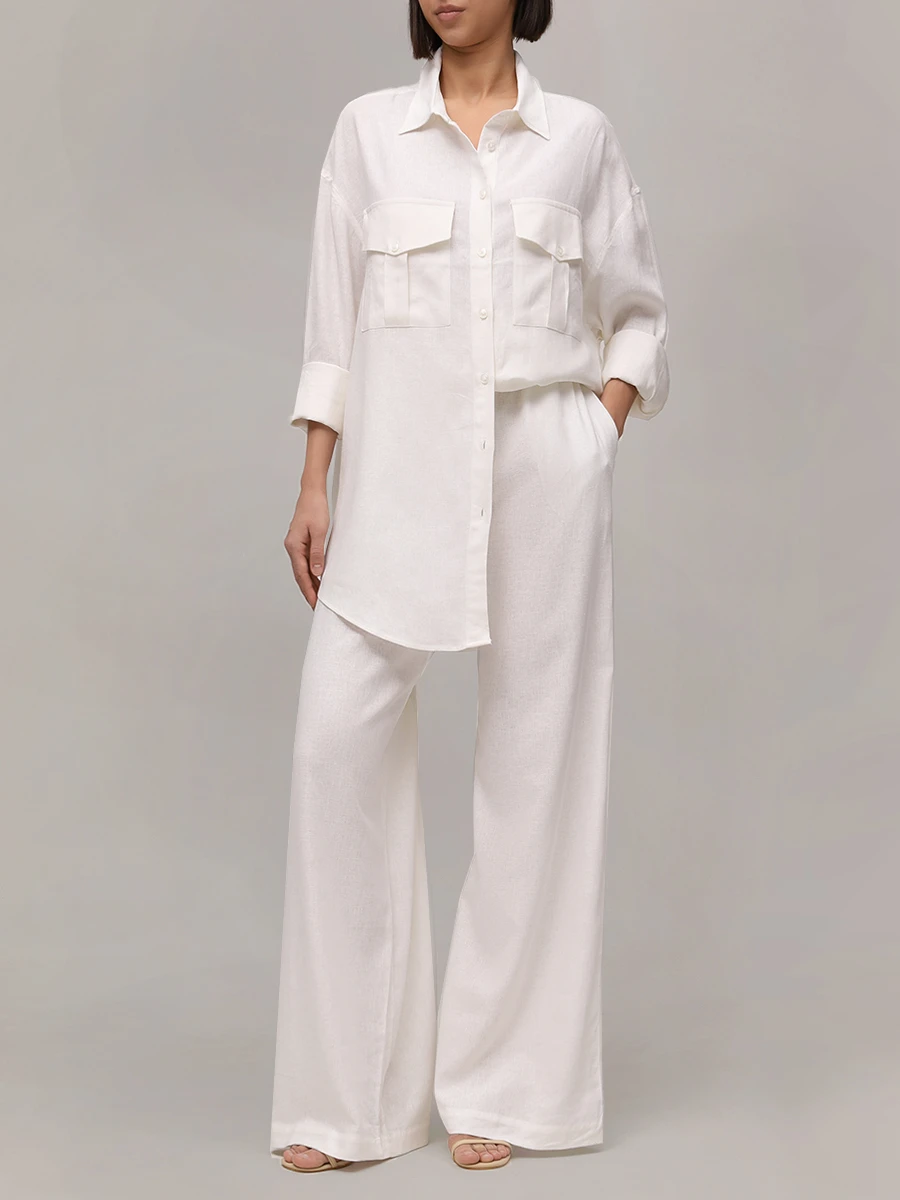 Брюки из вискозы и льна