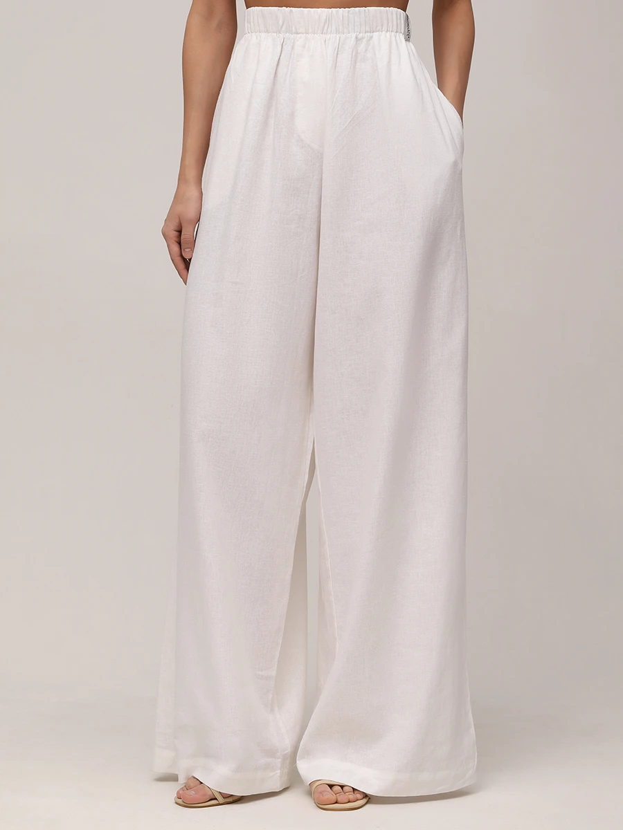 Брюки из вискозы и льна