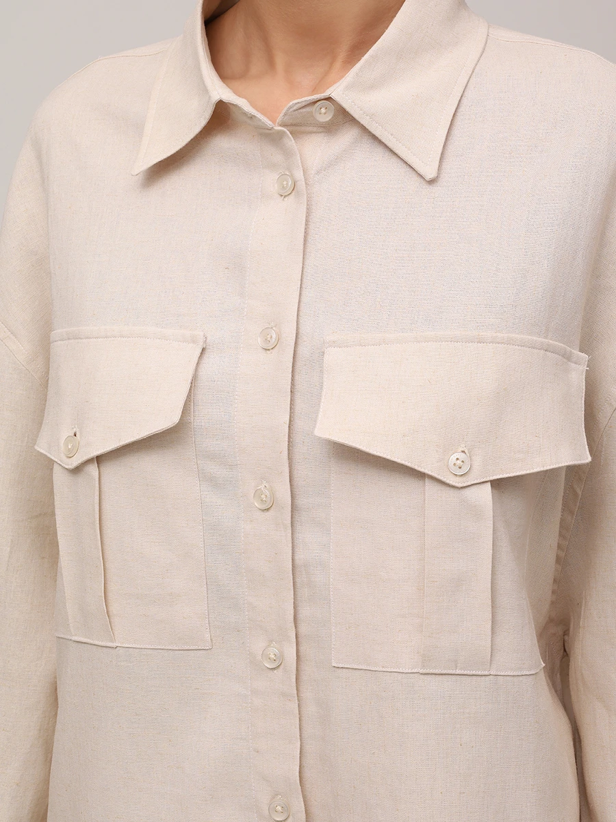 Рубашка из вискозы и льна