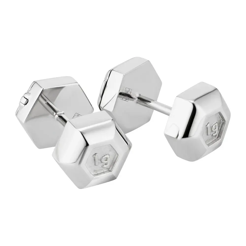 Запонки Dumbells Cufflinks серебряные