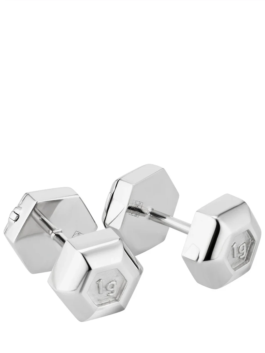 Запонки Dumbells Cufflinks серебряные