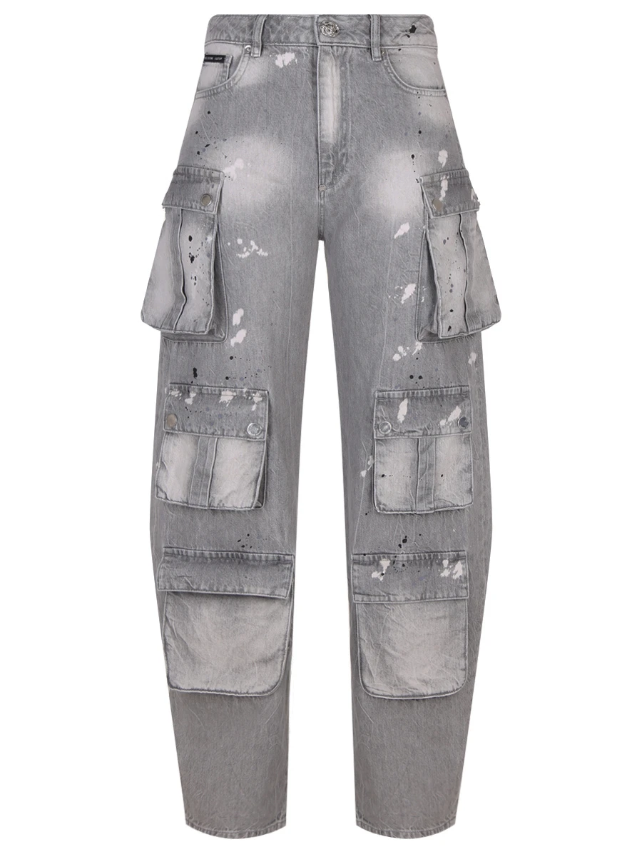 Джинсы-карго хлопковые