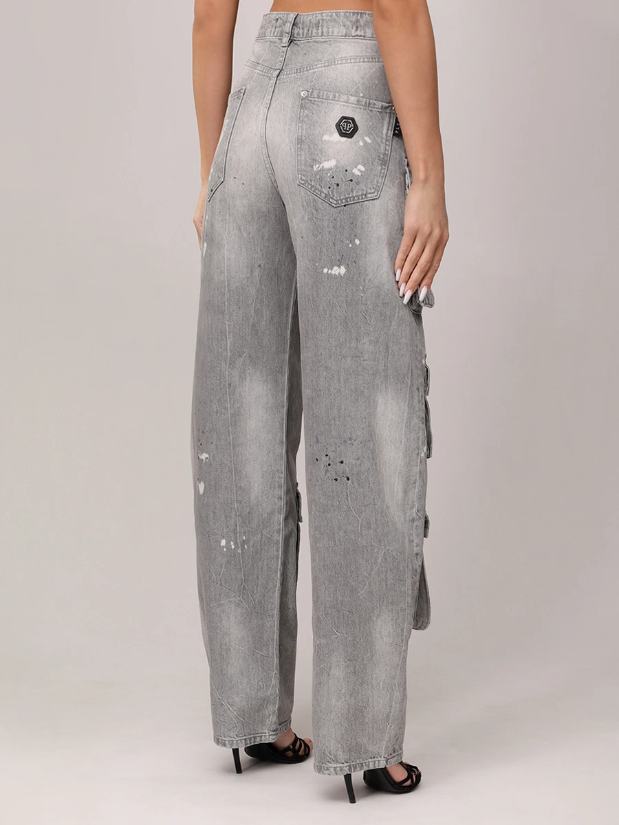 Джинсы-карго хлопковые