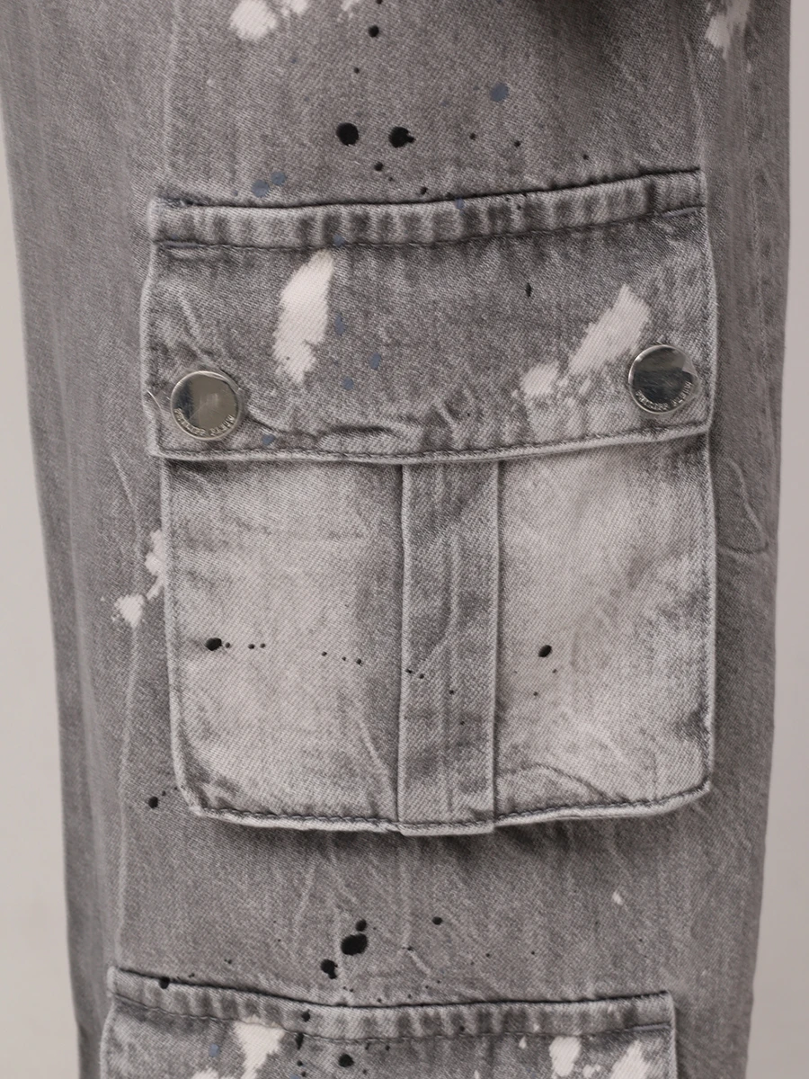 Джинсы-карго хлопковые