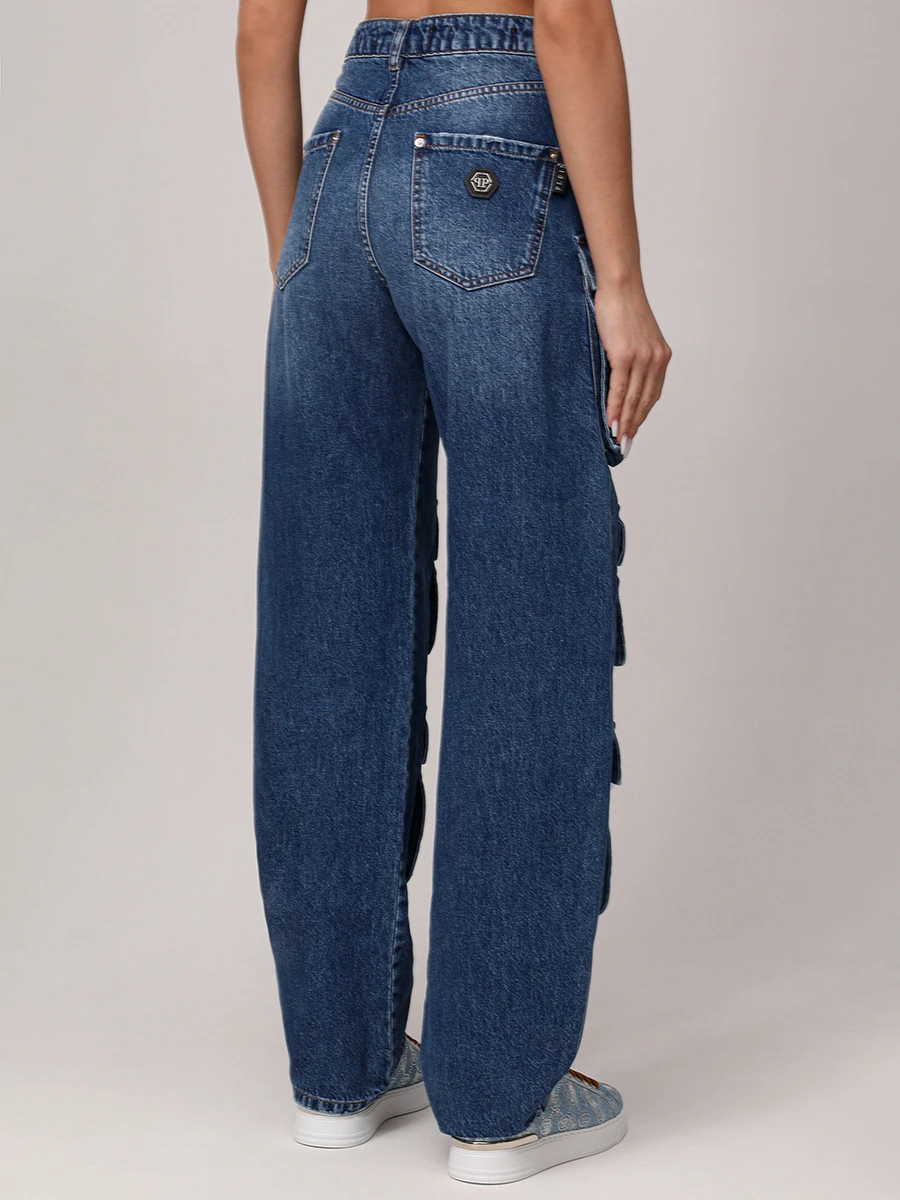 Джинсы-карго хлопковые