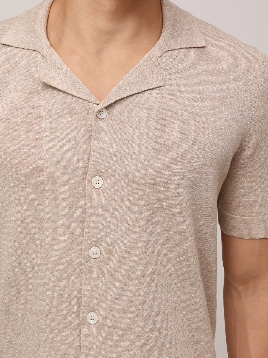 Рубашка из хлопка и льна