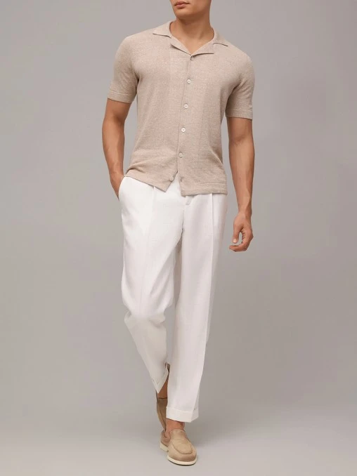 Рубашка из хлопка и льна BARBA