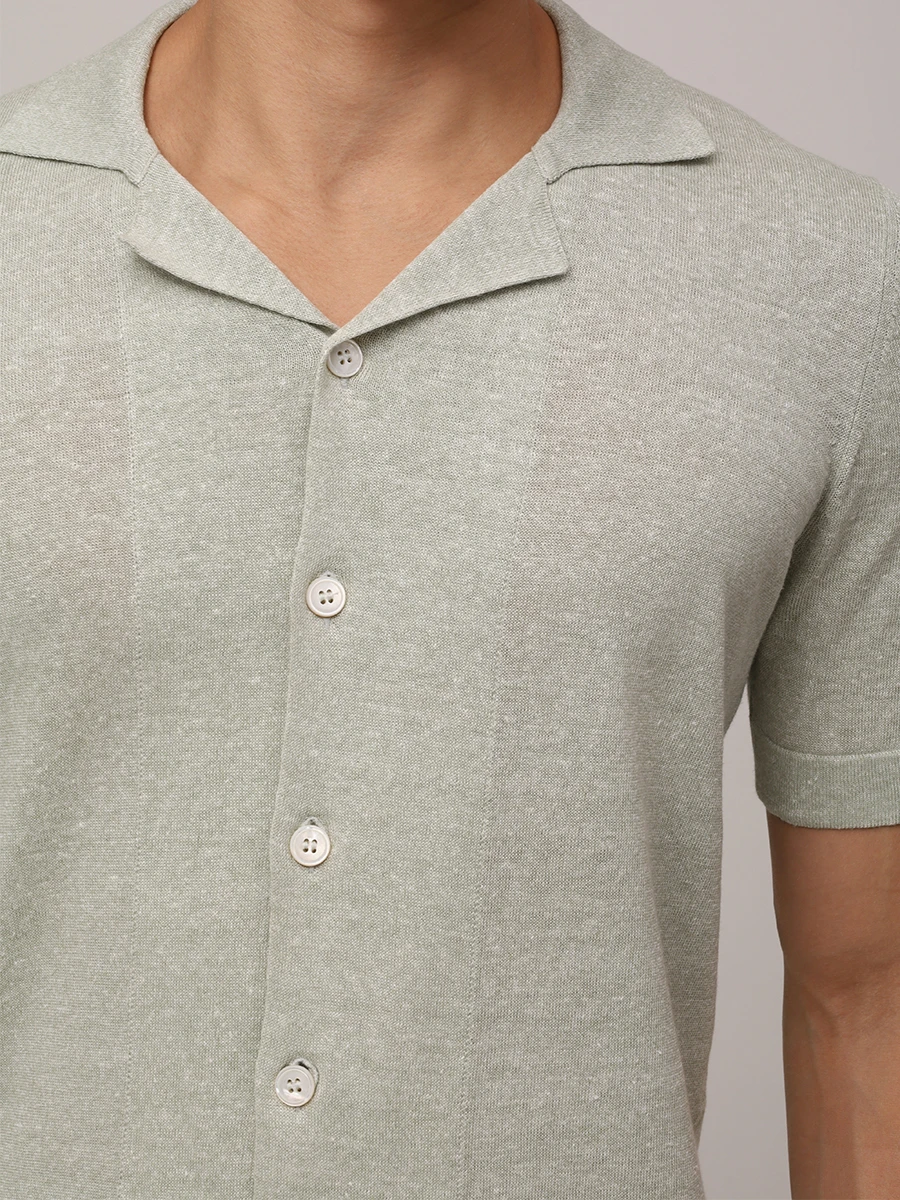 Рубашка из хлопка и льна