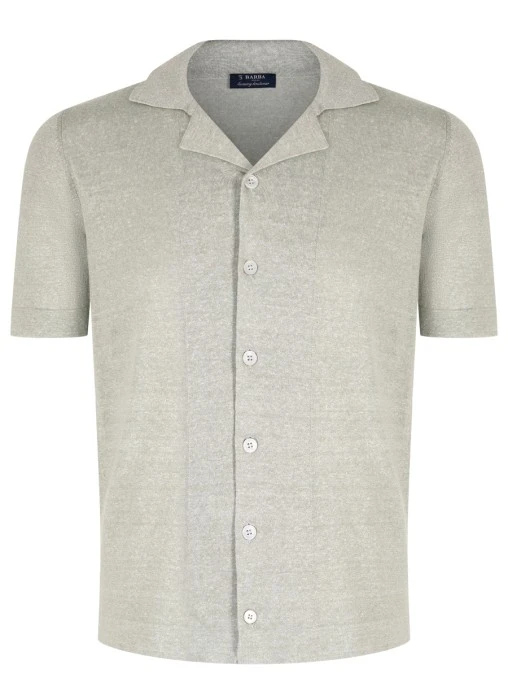 Рубашка из хлопка и льна BARBA NAPOLI