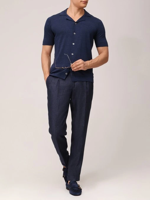 Рубашка из хлопка и льна BARBA