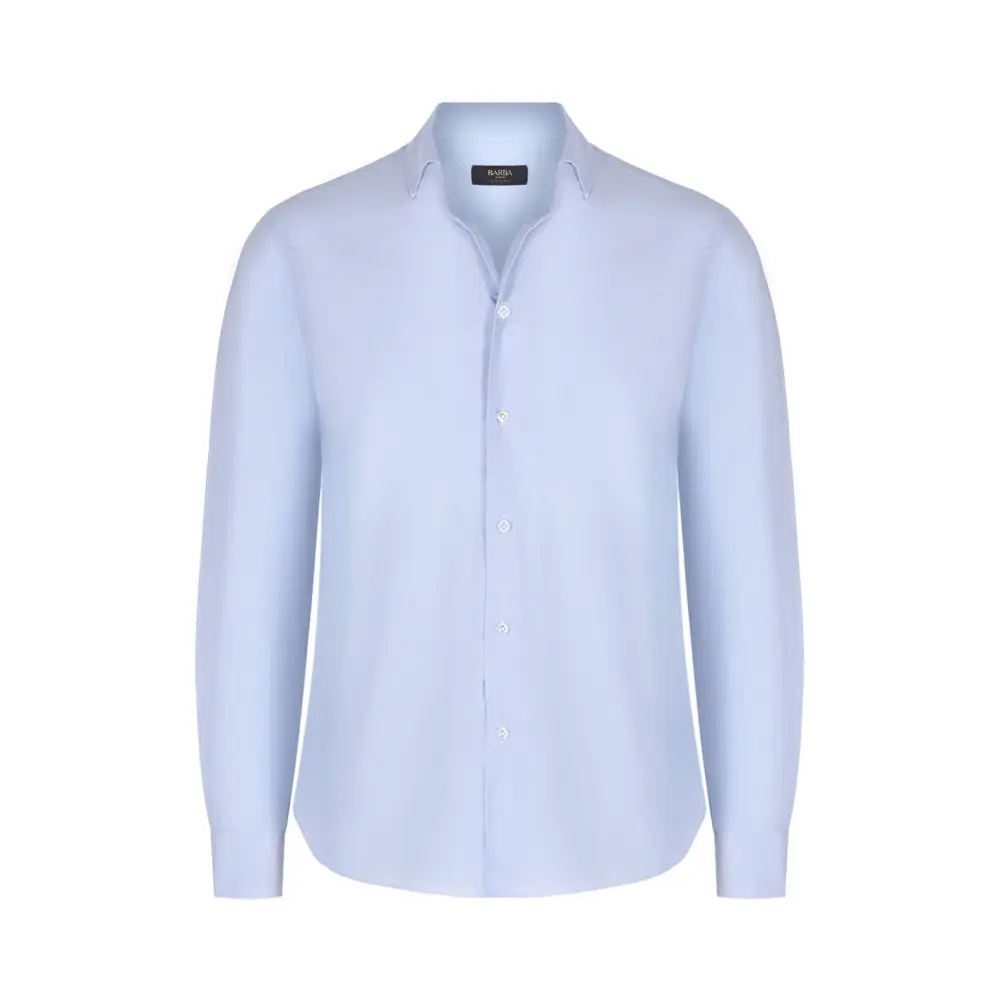 Рубашка Slim Fit из хлопка и льна
