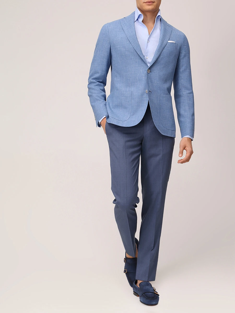 Рубашка Slim Fit из хлопка и льна