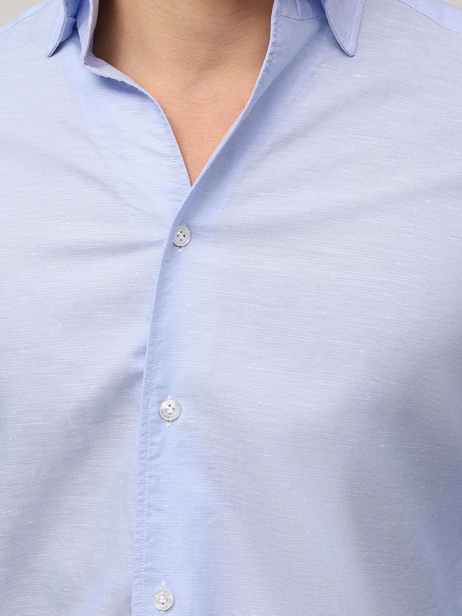 Рубашка Slim Fit из хлопка и льна