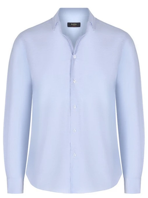 Рубашка Slim Fit из хлопка и льна BARBA