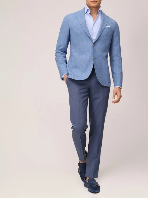 Рубашка Slim Fit из хлопка и льна BARBA