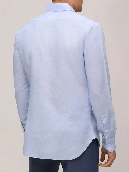 Рубашка Slim Fit из хлопка и льна BARBA NAPOLI