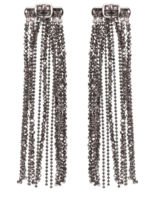 Серьги из стекла и серебра пробы 925 BRUNELLO CUCINELLI